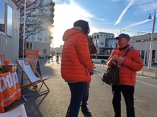 ÖDP-Bauwagen am 13.2.2024 in Gera